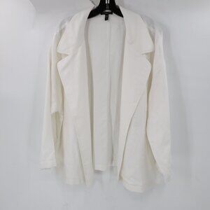 Eileen Fisher Cardigan Womens 3x Linen blend Open Front boxy lagenlook jacket
